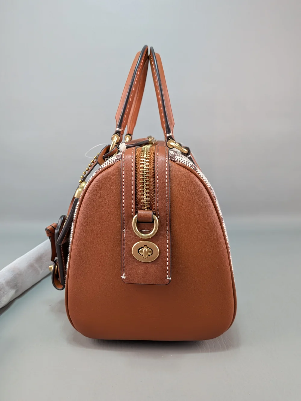 Coach C8529 Ruby Satchel 25 Signature Canvas Jacquard Leather Crossbody Bag